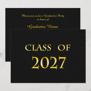 Yellow & Black Class of 2027 Graduation Party Invitation