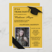 Yellow Black College Trunk Party Dorm Shower Photo Invitation (Front/Back)