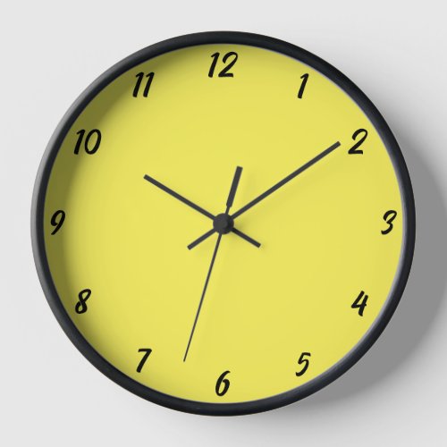 Yellow Black Colorful Bright Custom Color Decor Clock