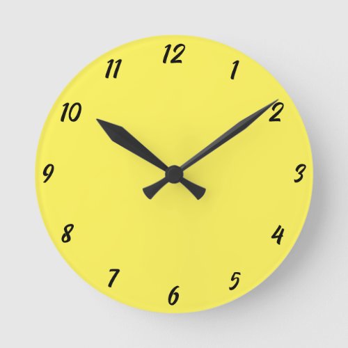 Yellow Black Colorful Bright Custom Color Gift Round Clock
