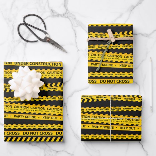 Yellow Black Construction Dump Gifts Party Decor Wrapping Paper Sheets