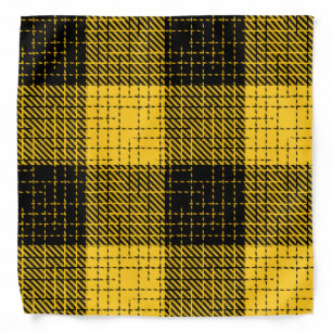  Yellow Black Crosshatch Buffalo Check Bandana