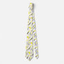 Yellow Black Curvy Line Design Neck Tie