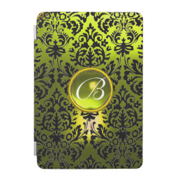 YELLOW BLACK DAMASK GEMSTONE  MONOGRAM  iPad MINI COVER