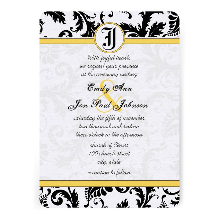 Black And Yellow Wedding Invitations 10