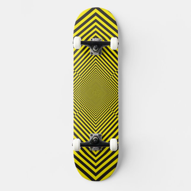 yellow black diamonds skateboard (Front)