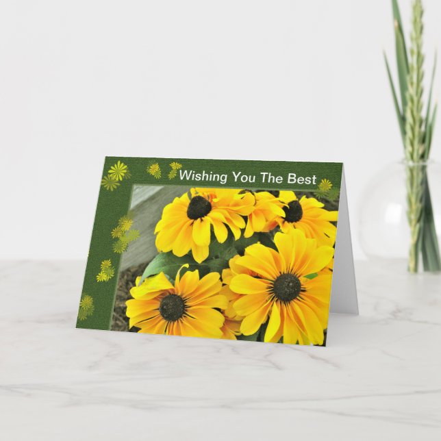 Yellow Black Eyed Susan Blooms Card (Front)