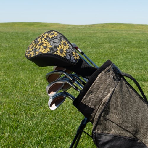 Yellow Black-Eyed Susan flower pattern Golf Head Cover