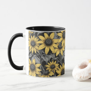 Yellow Black-Eyed Susan flower pattern Mug