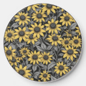 Yellow Black-Eyed Susan flower pattern Wireless Charger (Front)