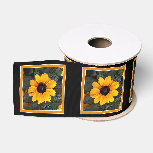Yellow Black Eyed Susan Flower Ribbon (Spool)