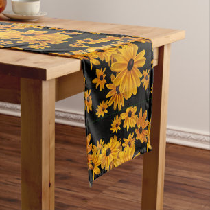 Yellow Black Eyed Susan Flower Short Table Runner