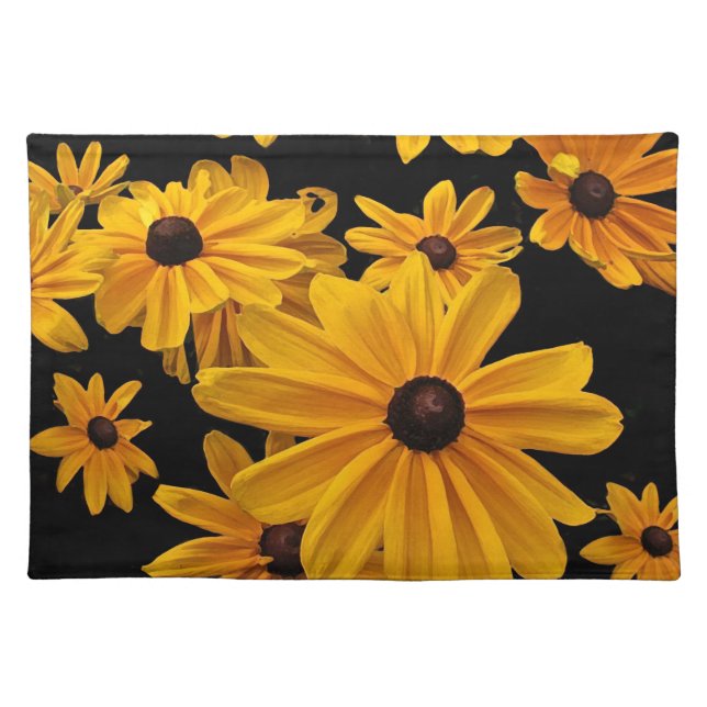 Yellow Black Eyed Susan Flowers Cloth Placemat (Front)