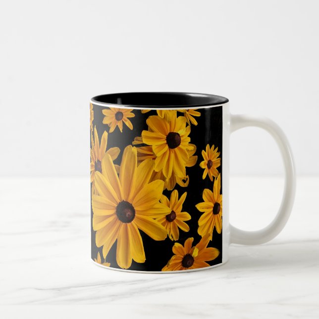 Yellow Black Eyed Susan Flowers Floral Mug (Right)