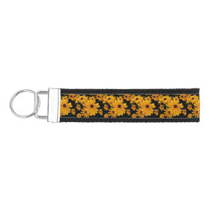 Yellow Black Eyed Susan Flowers Wrist Keychain