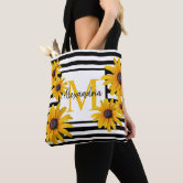 Yellow bag with online black stripe