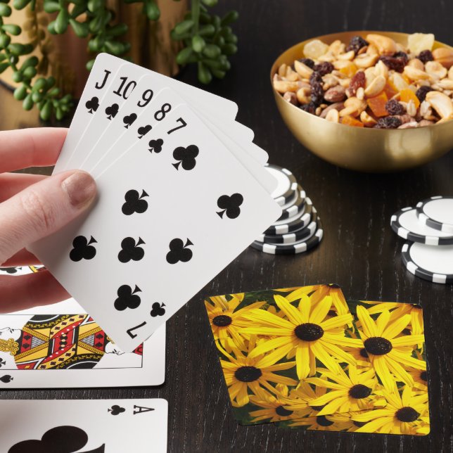 Yellow Black Eyed Susans Floral Poker Cards (In Situ)