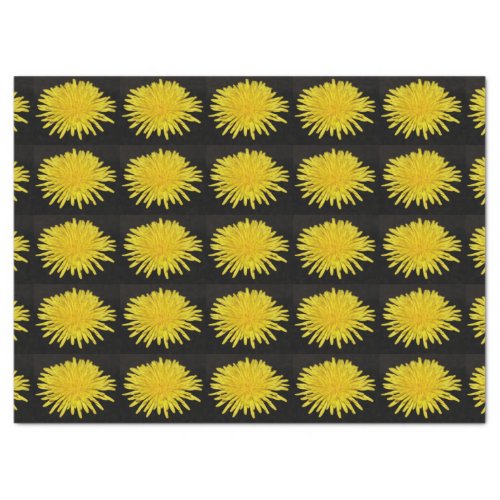 Yellow Black Flower Decoupage Tissue Paper