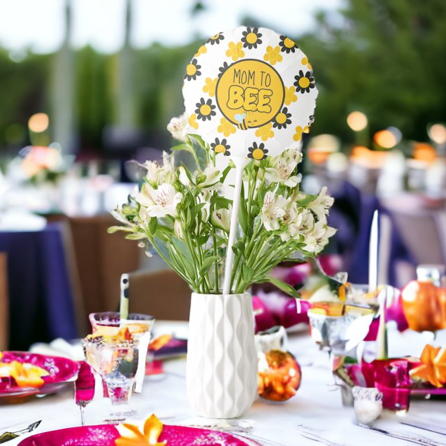 Yellow Black Flower Pattern With Mom to Bee Balloon (Yellow Black Flower Pattern With Mom to Bee Balloon from Ricaso)