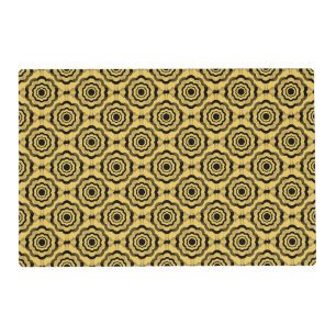 Yellow Black Flower Seamless Pattern Placemat