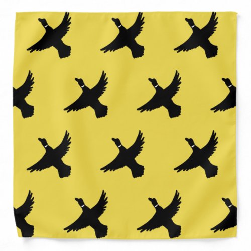 Yellow Black Flying Ducks Bandana