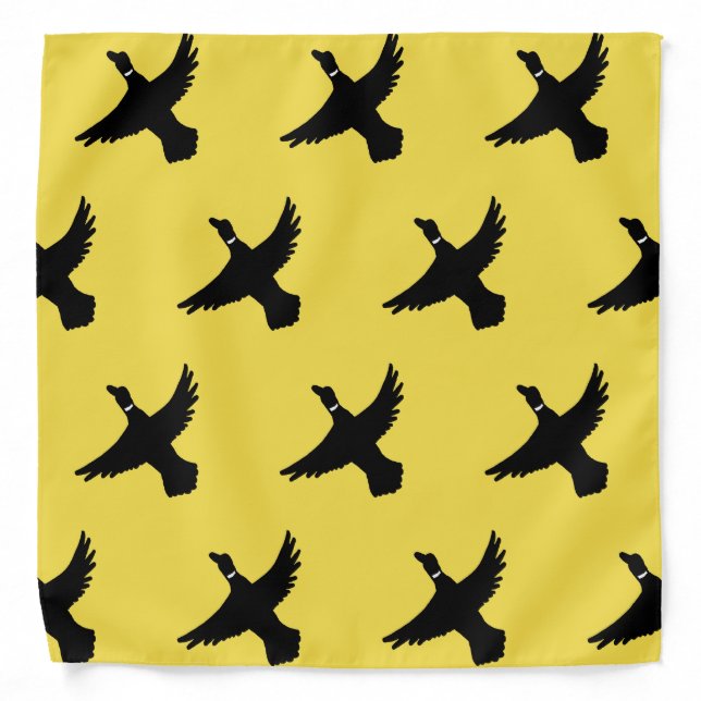Yellow Black Flying Ducks Bandana (Front)