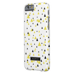 Yellow &amp; Black Geometric Pattern Personalized Barely There iPhone 6 Case