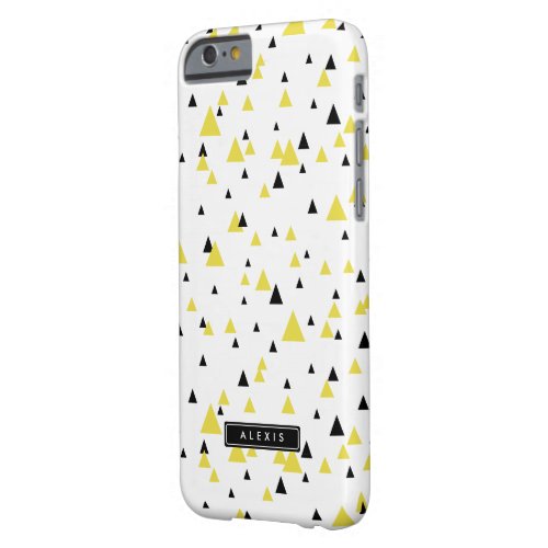 Yellow  Black Geometric Pattern Personalized Barely There iPhone 6 Case