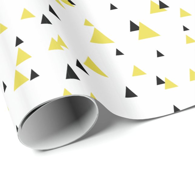 Yellow & Black Geometric Pattern Wrapping Paper (Roll Corner)