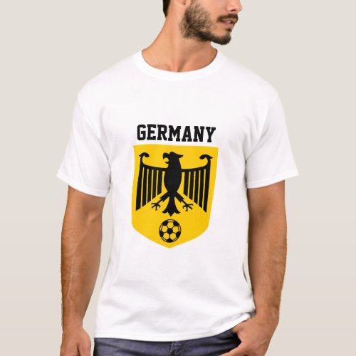 Yellow Black Germany Coat of Arms Soccer T_Shirt