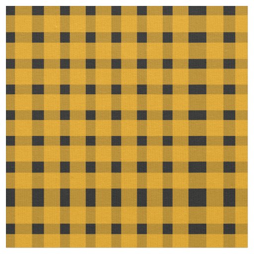 Yellow Black Gingham Pattern  Fabric