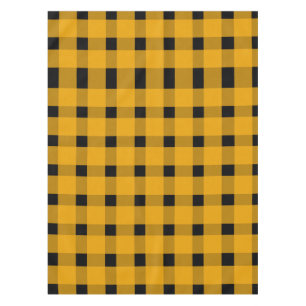 Yellow Black Gingham Pattern Tablecloth