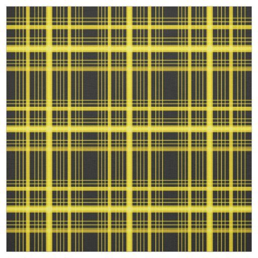 Yellow Black Graphic Windowpane Plaid Check Fabric