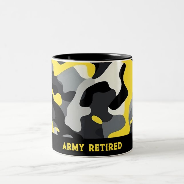 Yellow Black Grey Camouflage Mug (Center)
