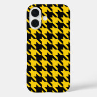 Yellow Black Houndstooth Check