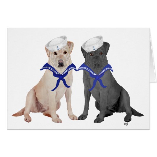 Yellow & Black Labrador Retrievers Cards (Front Horizontal)