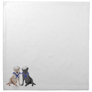 Yellow & Black Labrador Retrievers Cloth Napkin