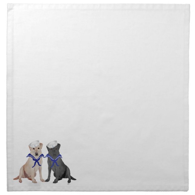 Yellow & Black Labrador Retrievers Cloth Napkin (Front)