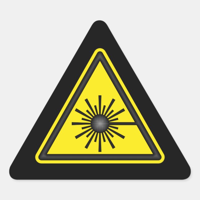 Yellow & Black Laser Warning Sticker (Front)