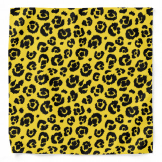 Yellow Black Leopard Print Bandana