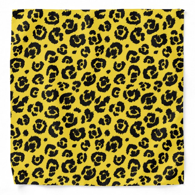 Yellow Black Leopard Print Bandana (Front)