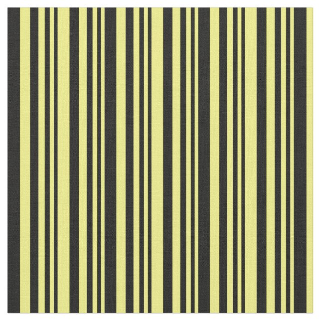 Yellow & Black Lines Pattern Fabric (Close Up)