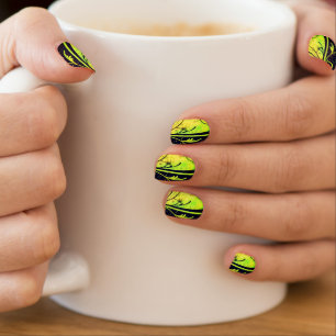Yellow Black Nail Art