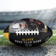 Yellow Black Name Number Team Photo Football at Zazzle