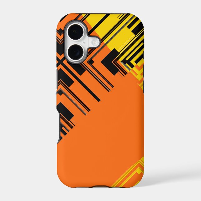 Yellow Black Orange Pattern Retro Art Design Iphone Case (Back)