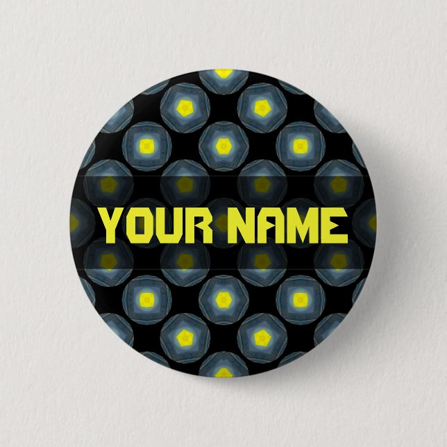 yellow black pattern button (Front)