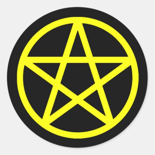 Yellow Black Pentacle Solid Sticker