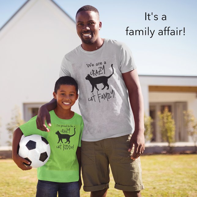 Yellow Black Personalized Crazy Cat Kiddo T-Shirt (Personalize it!)