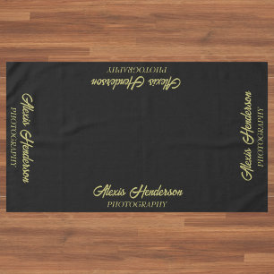 Yellow & Black Photography Business Display Booth Tablecloth