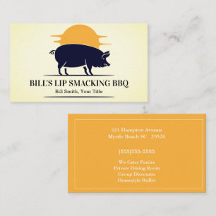 Yellow Black Pig Barbecue Pork Business Card